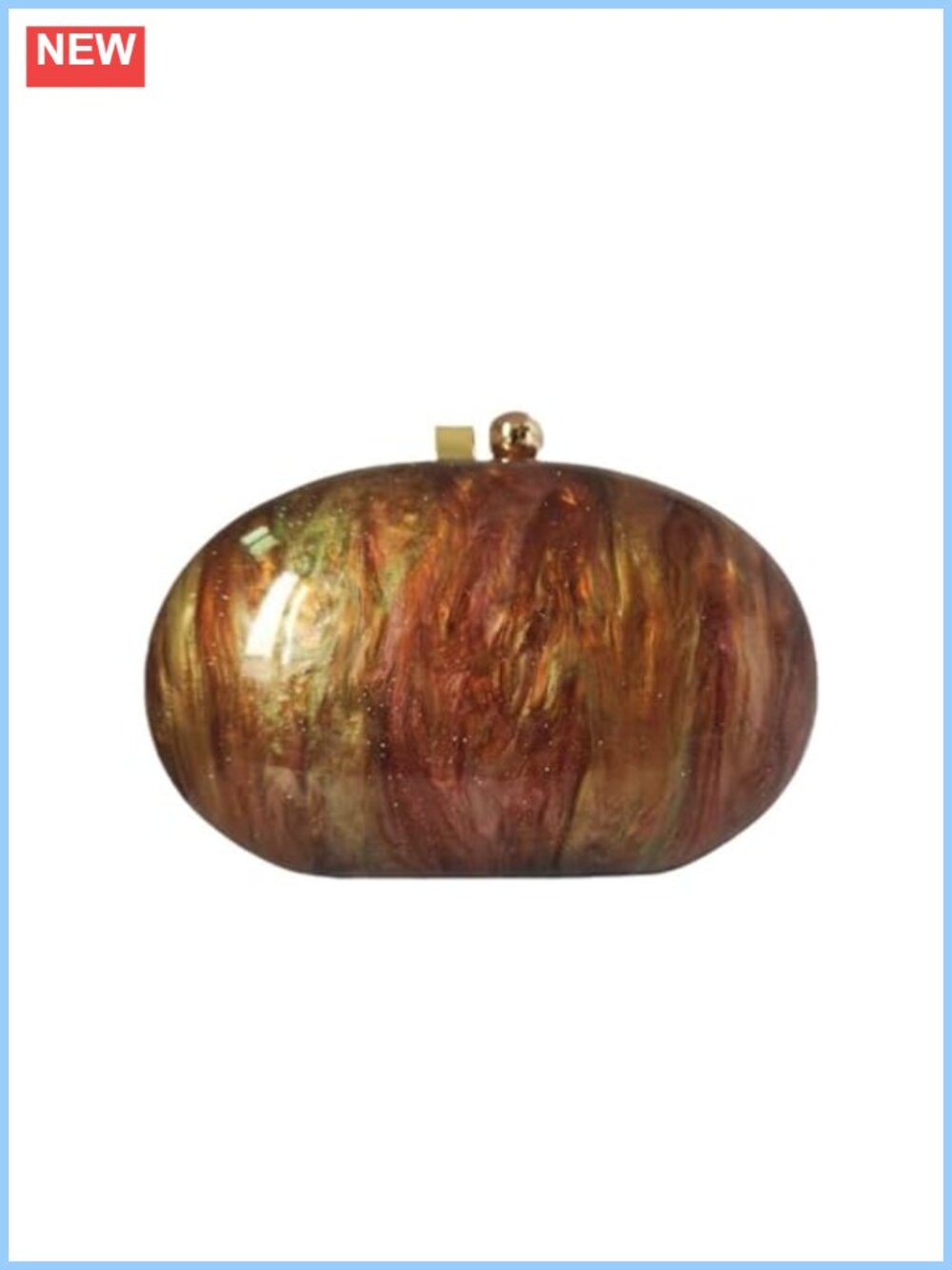 Acrylic Evening Clutch Shell Shape Shoulder Crossbody Bag Glitter Marble Purse